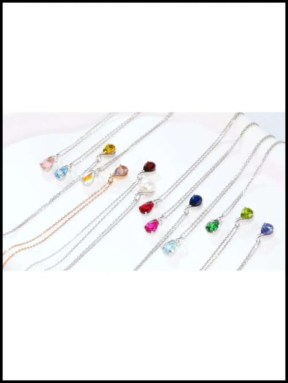 925 Sterling Silver Infinity Teardrop Pendant Necklace for Women